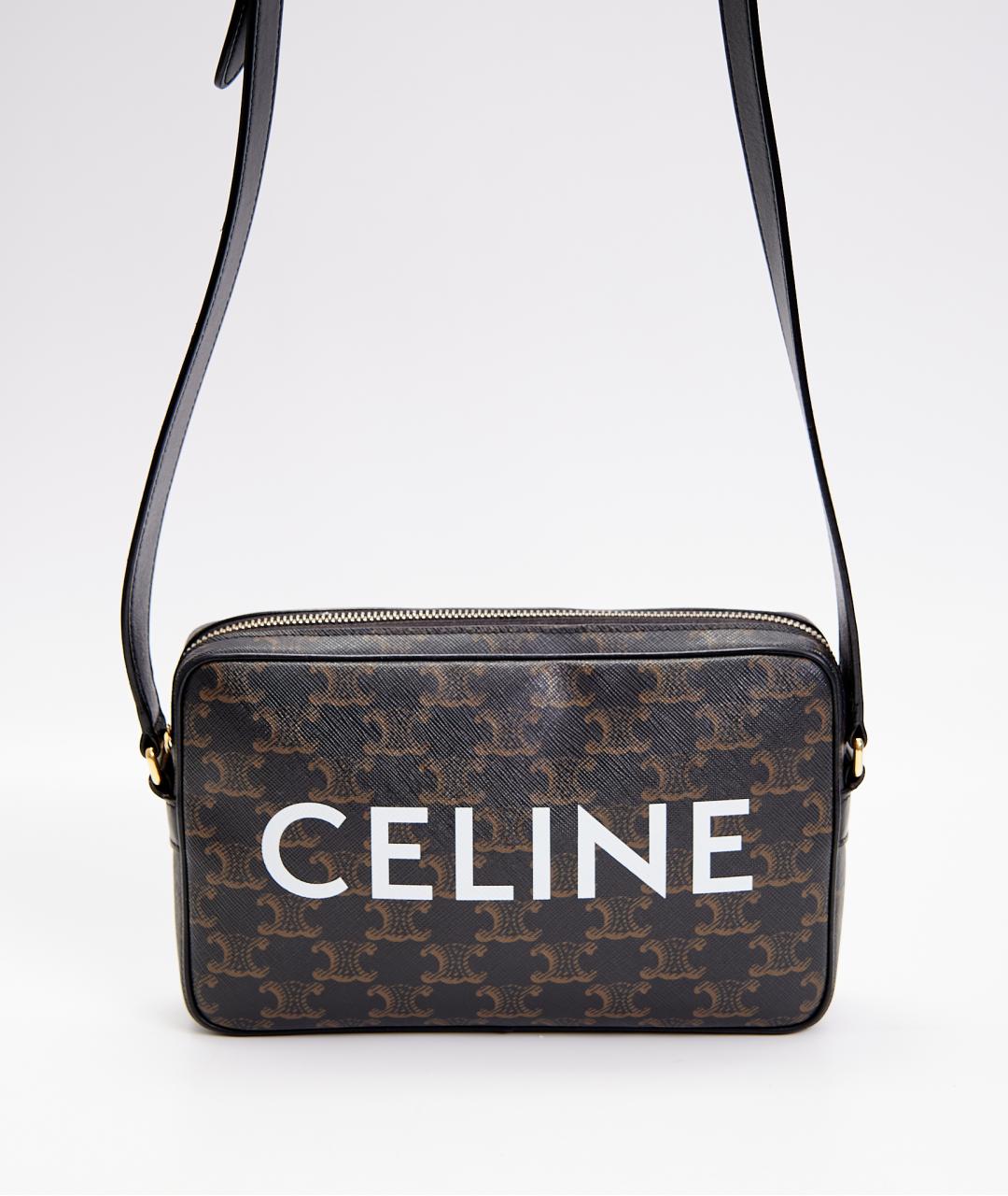 CELINE Коричневая сумка на плечо из канвы, фото 5