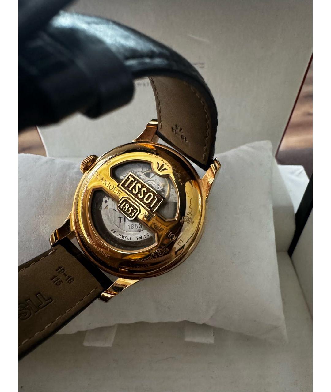 TISSOT Черные часы из золота и стали, фото 2