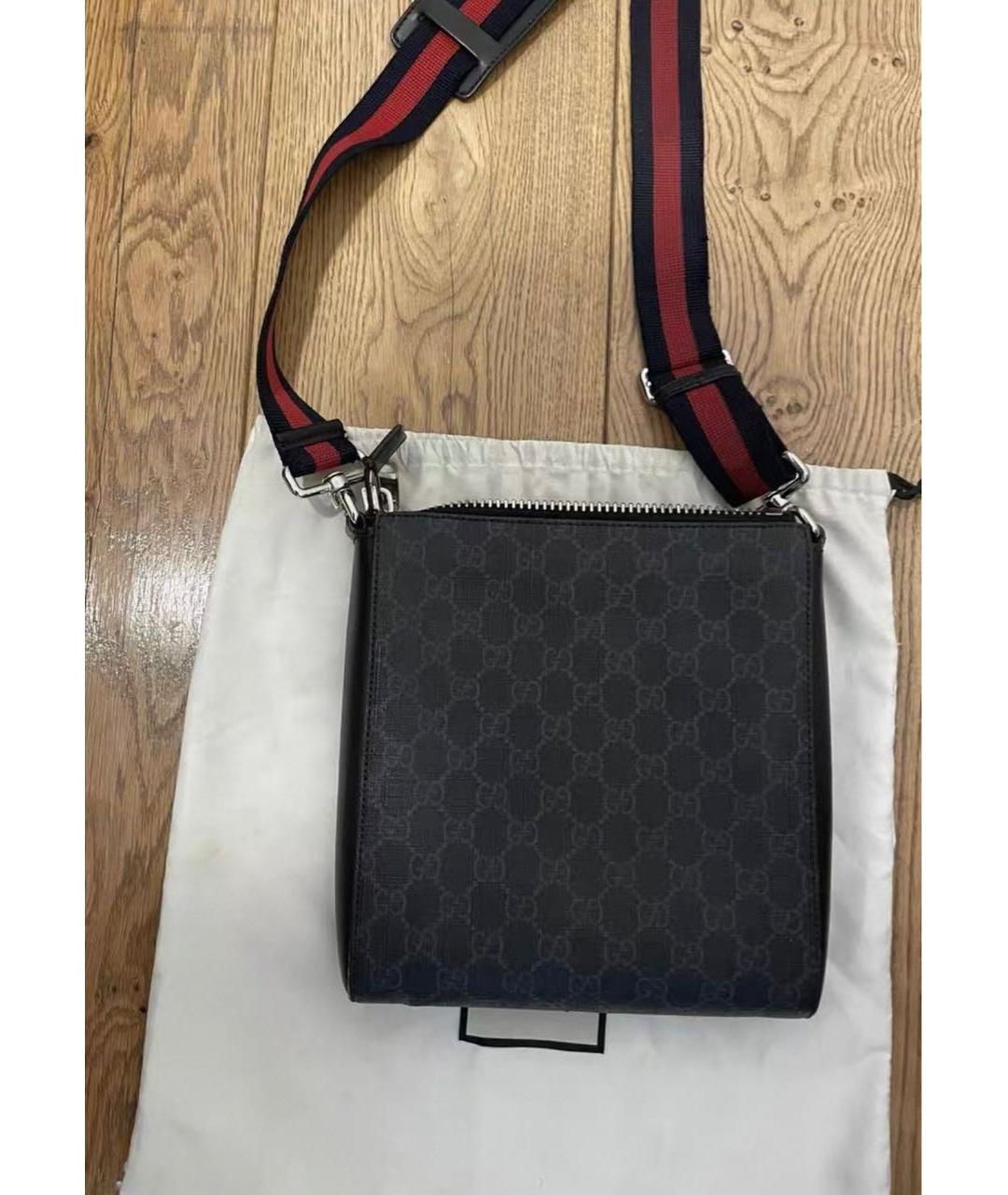 GUCCI Черная кожаная сумка на плечо, фото 6
