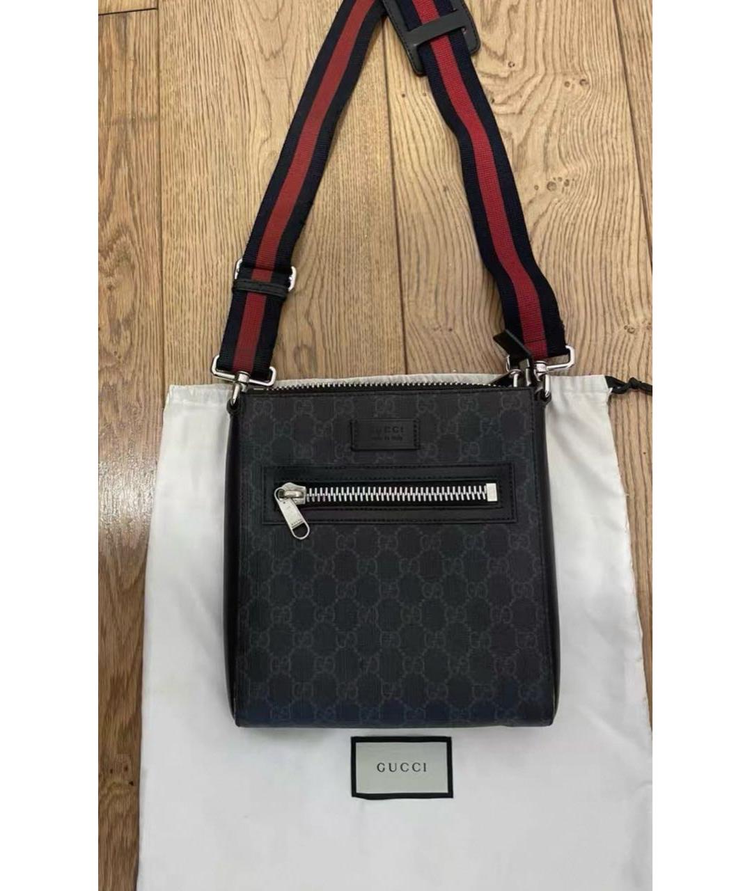 GUCCI Черная кожаная сумка на плечо, фото 4