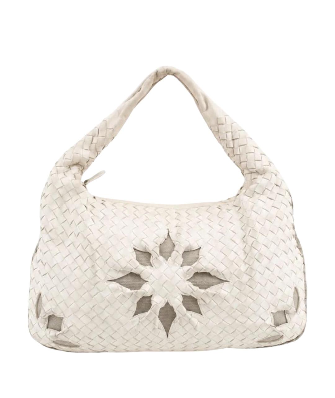 BOTTEGA VENETA Бежевая кожаная сумка с короткими ручками, фото 1