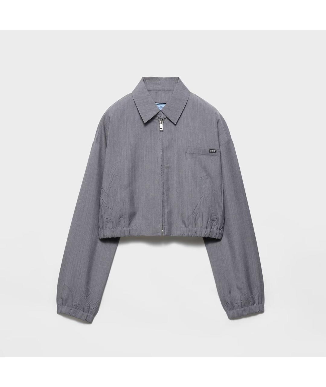 PRADA Серая шерстяная куртка, фото 4