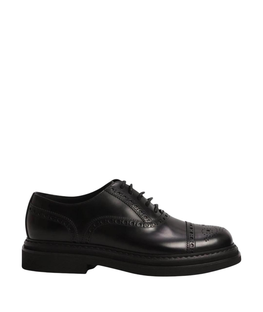 DOLCE&GABBANA Черные кожаные туфли, фото 1