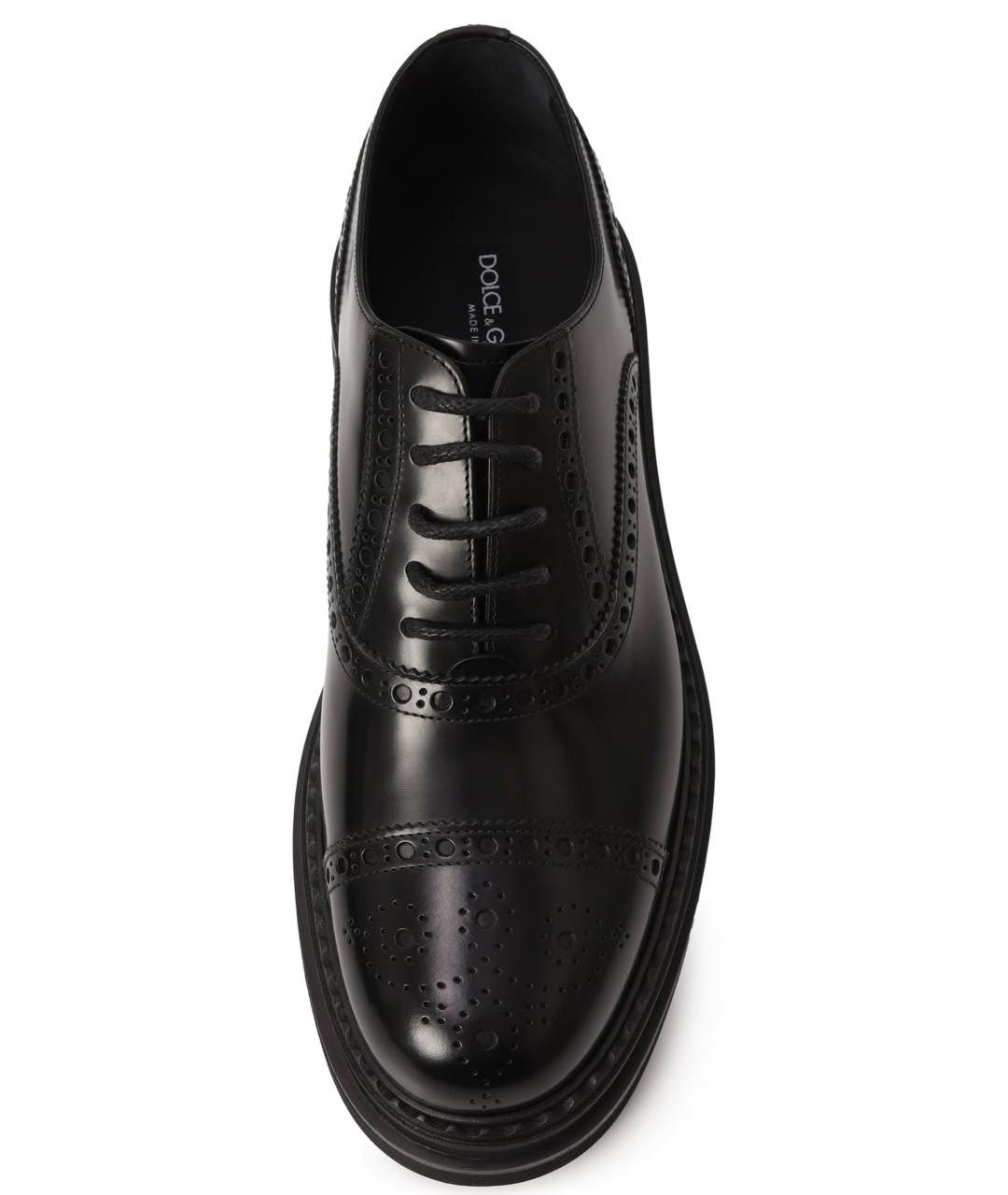 DOLCE&GABBANA Черные кожаные туфли, фото 4