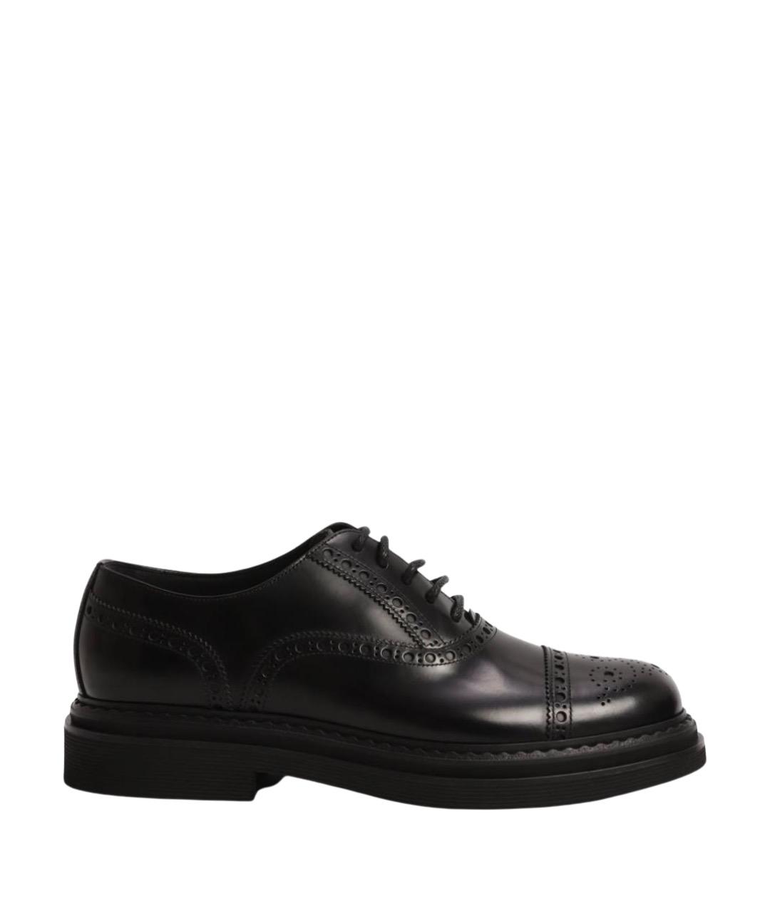 DOLCE&GABBANA Черные кожаные туфли, фото 1