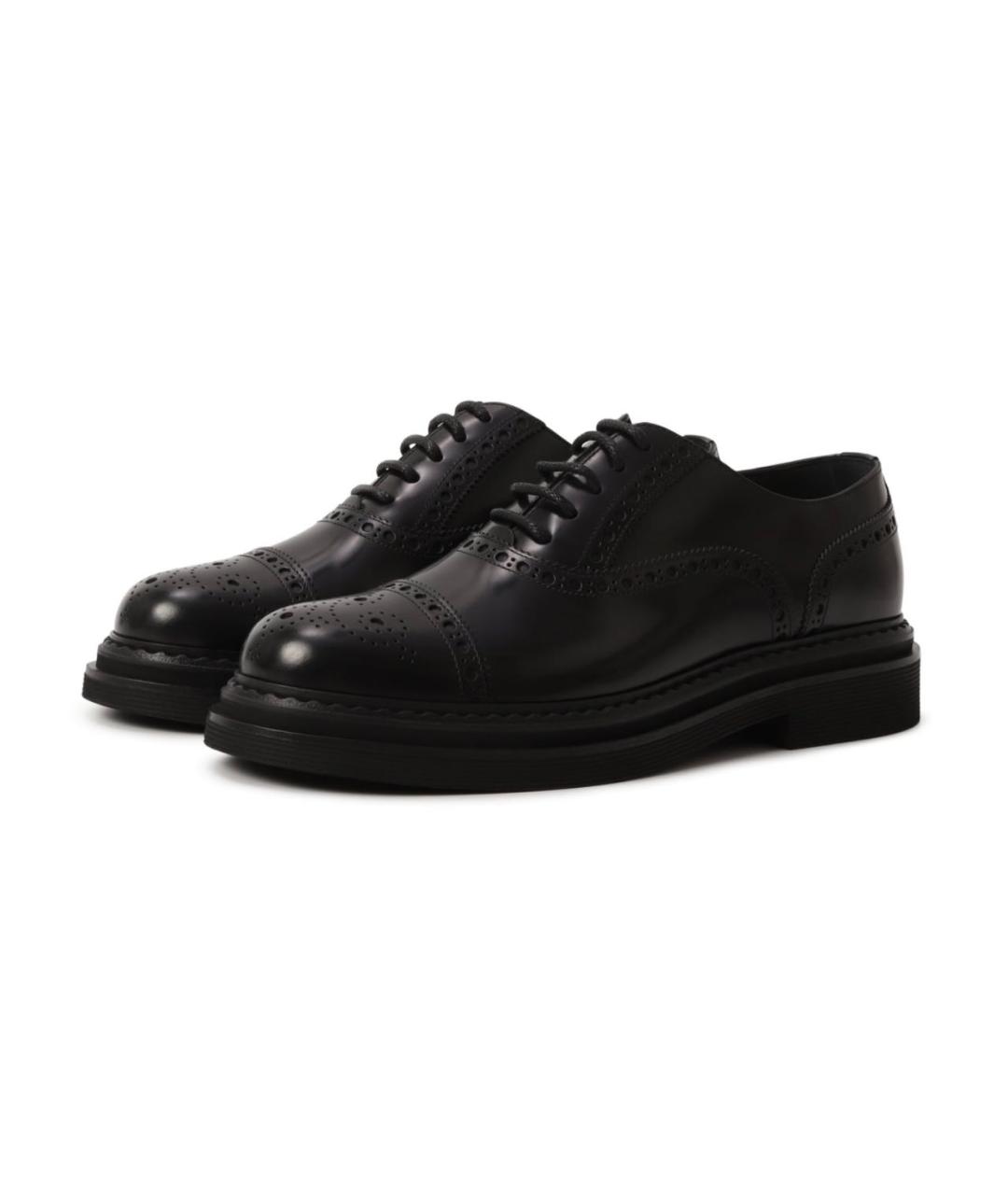 DOLCE&GABBANA Черные кожаные туфли, фото 2
