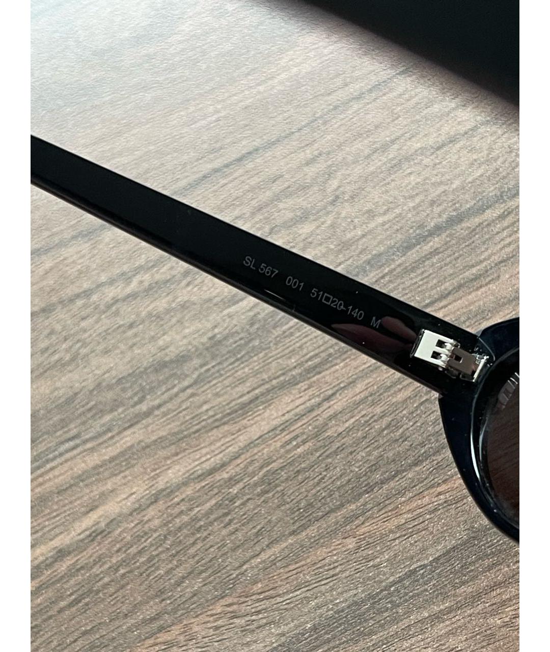 SAINT LAURENT Черные пластиковые солнцезащитные очки, фото 7