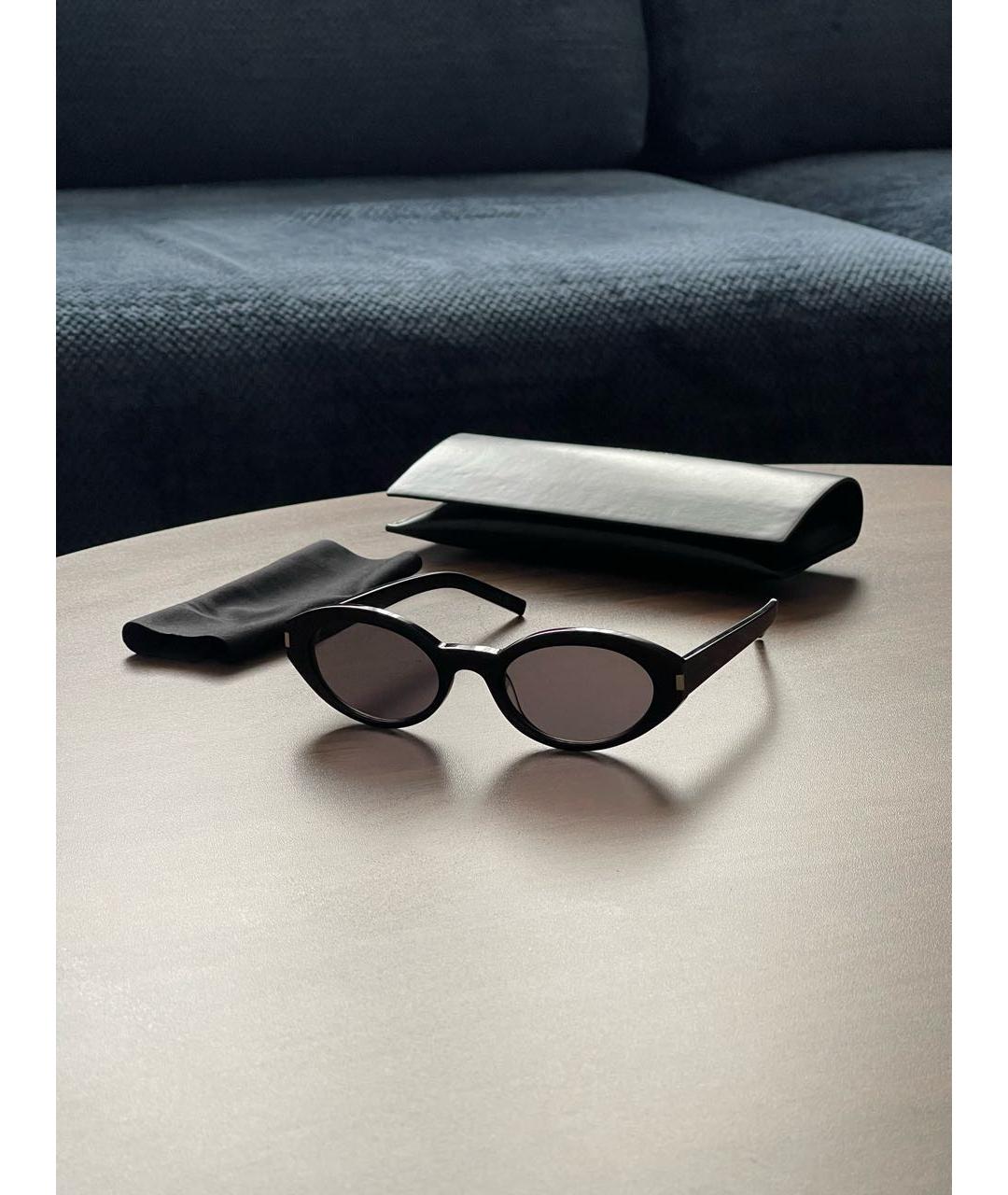 SAINT LAURENT Черные пластиковые солнцезащитные очки, фото 2