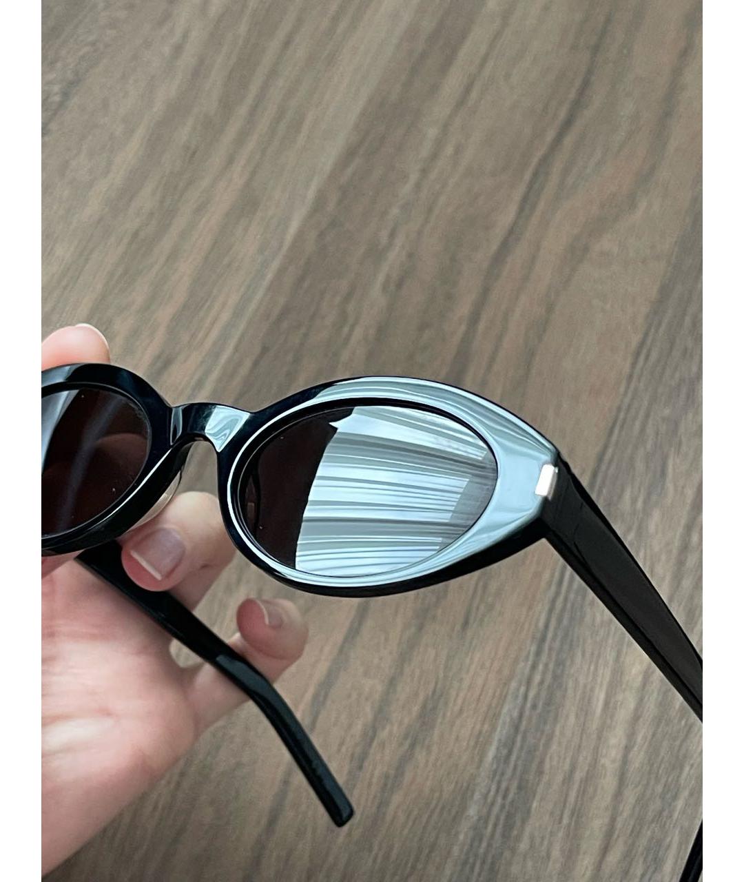 SAINT LAURENT Черные пластиковые солнцезащитные очки, фото 3