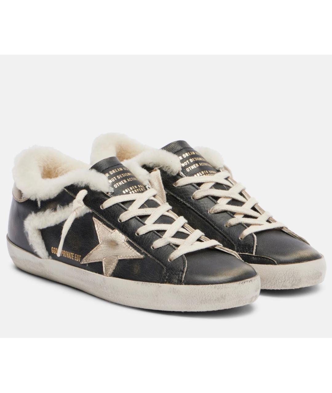 GOLDEN GOOSE Черные кожаные кеды, фото 2