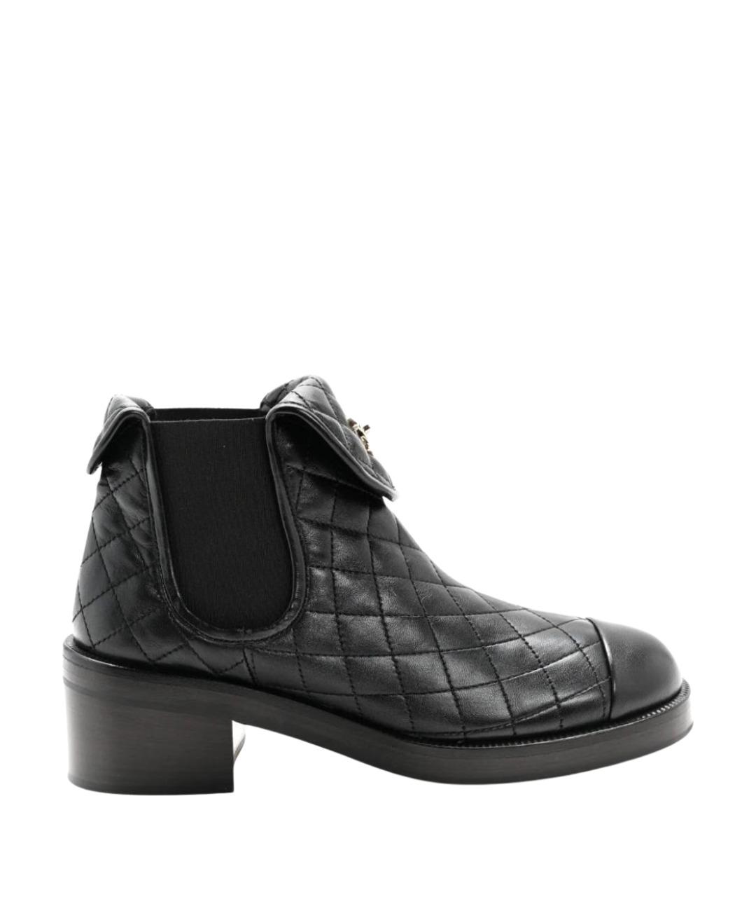CHANEL Черные кожаные ботинки, фото 1