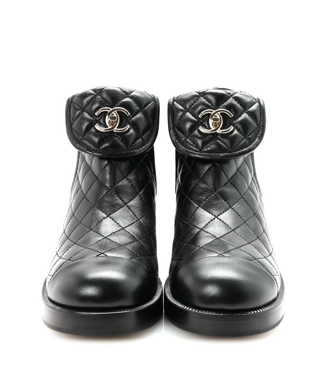 CHANEL Черные кожаные ботинки, фото 2
