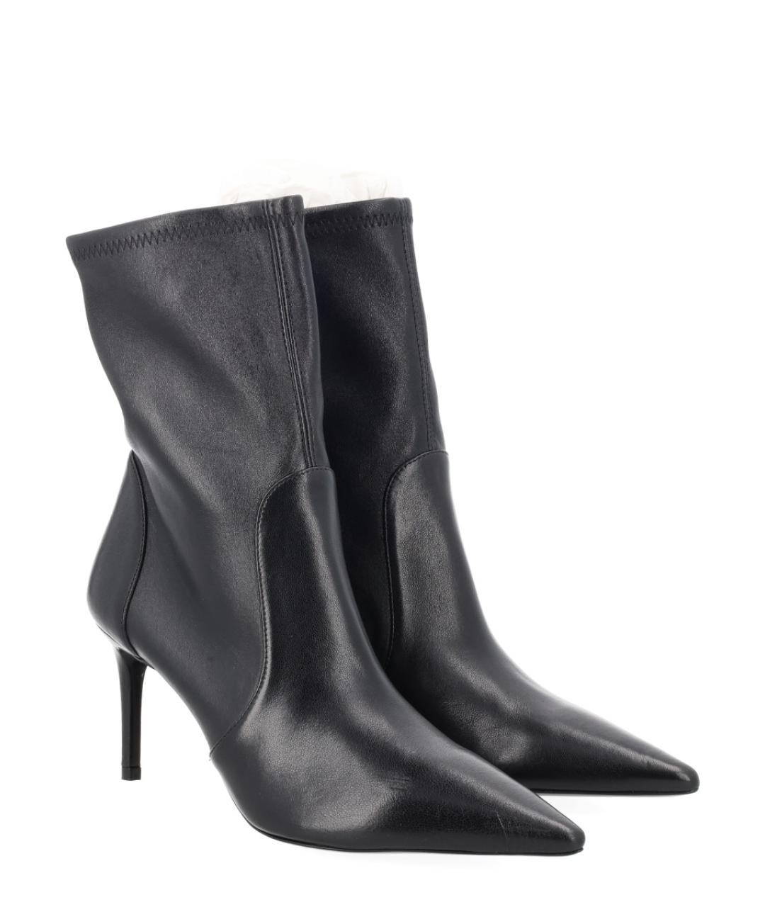 STUART WEITZMAN Черные кожаные ботильоны, фото 6