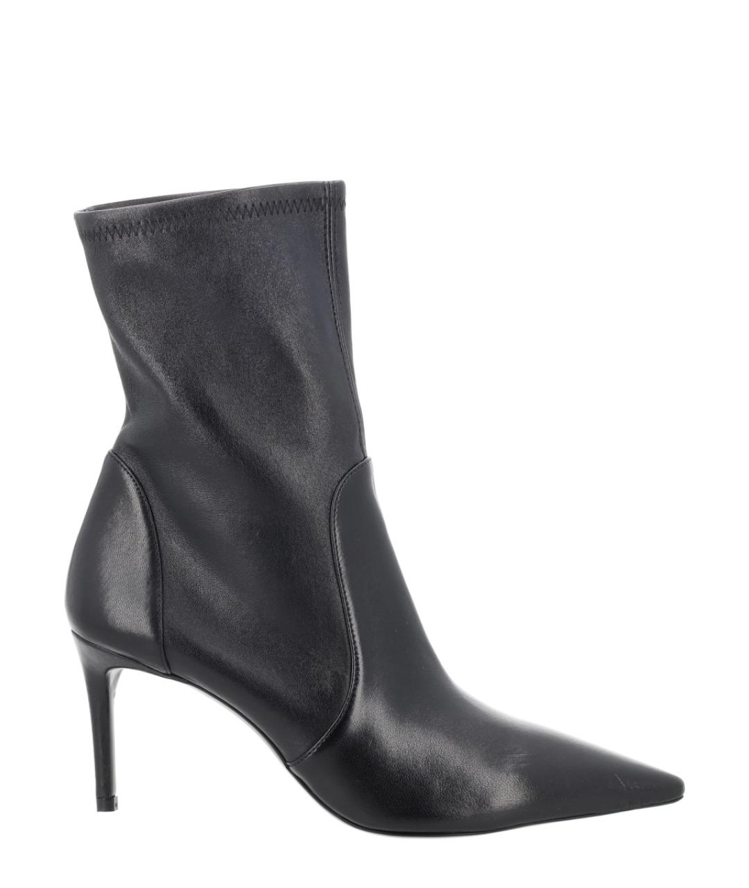 STUART WEITZMAN Черные кожаные ботильоны, фото 1