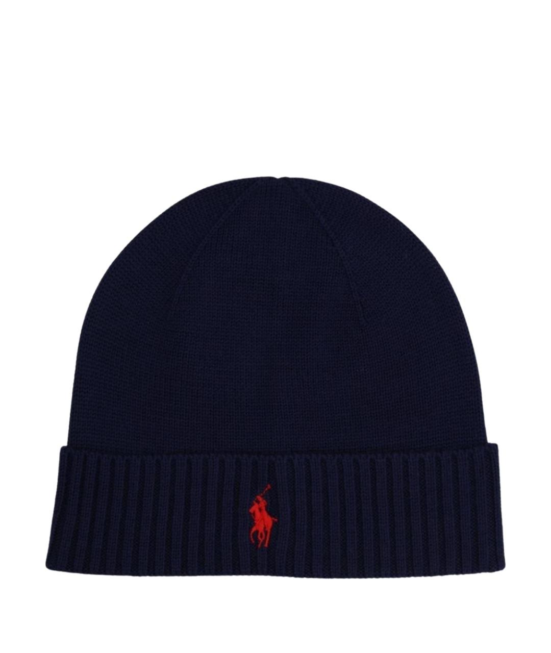 POLO RALPH LAUREN Темно-синяя шерстяная шапка, фото 1