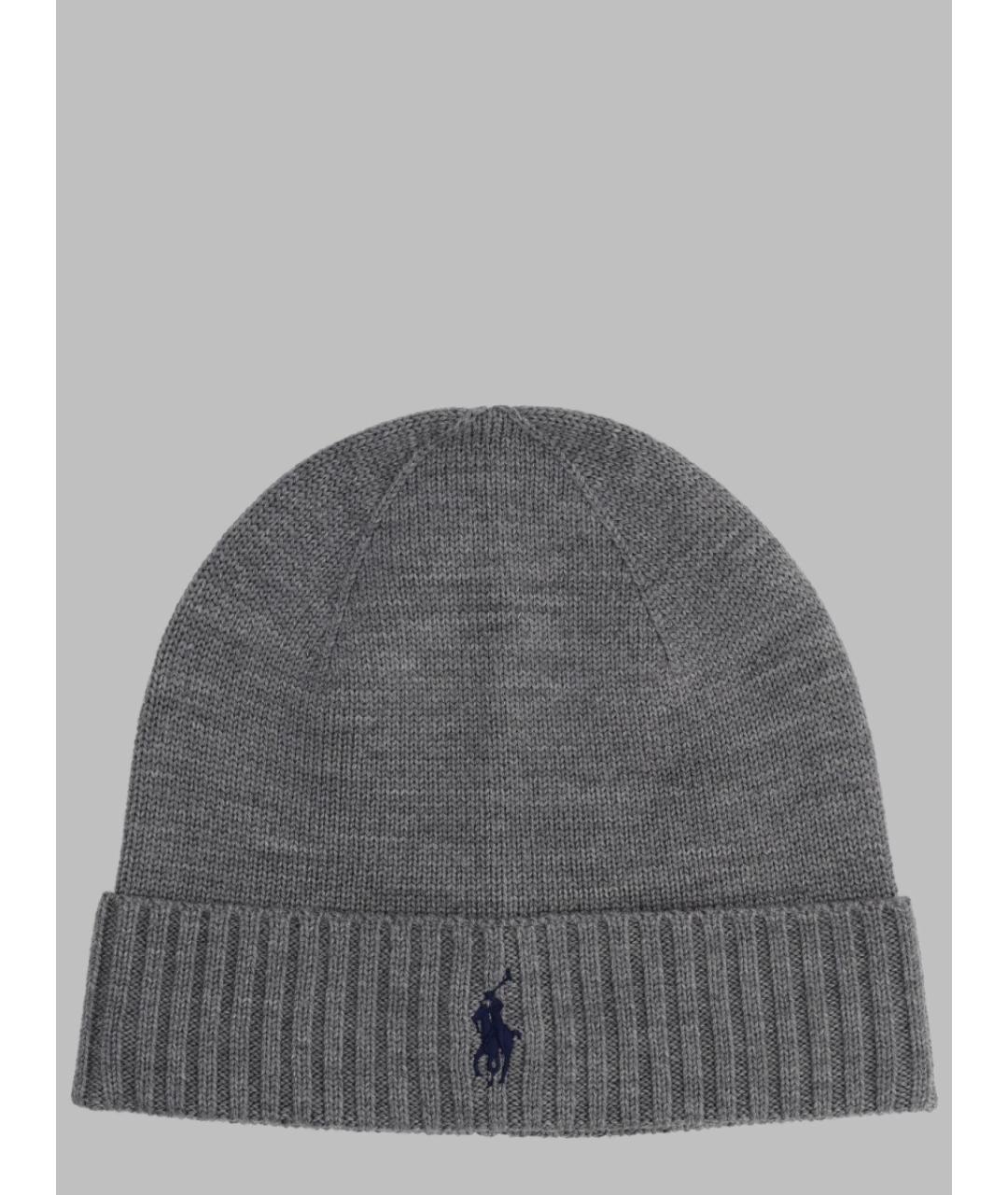 POLO RALPH LAUREN Серая шерстяная шапка, фото 3