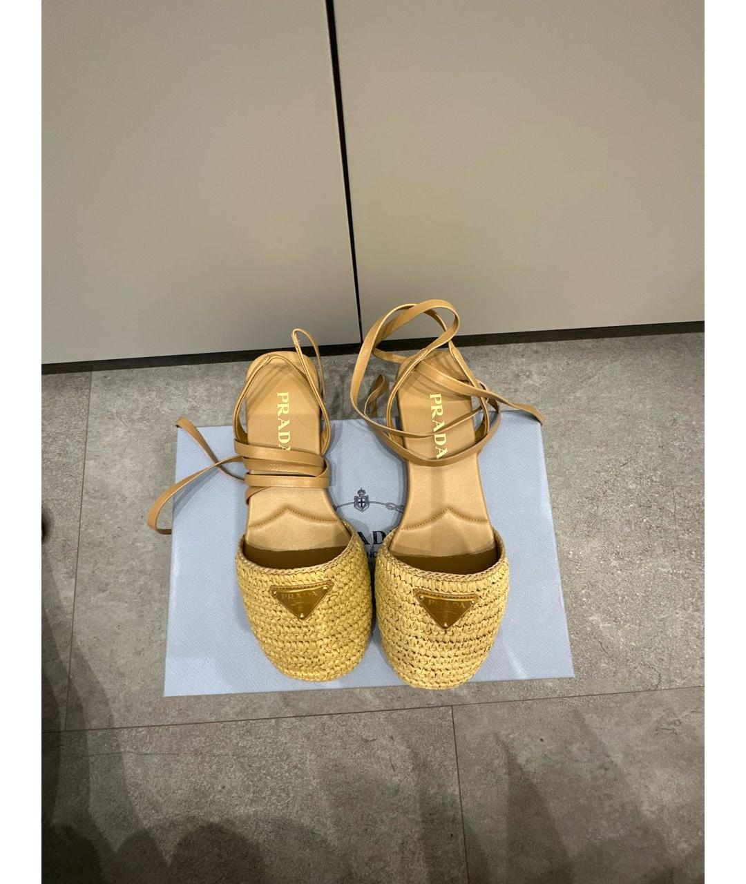 PRADA Бежевые сабо, фото 3