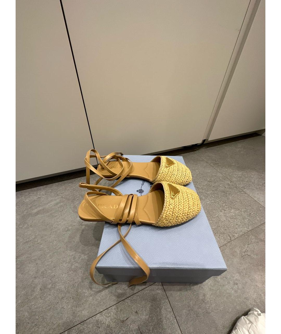 PRADA Бежевые сабо, фото 5