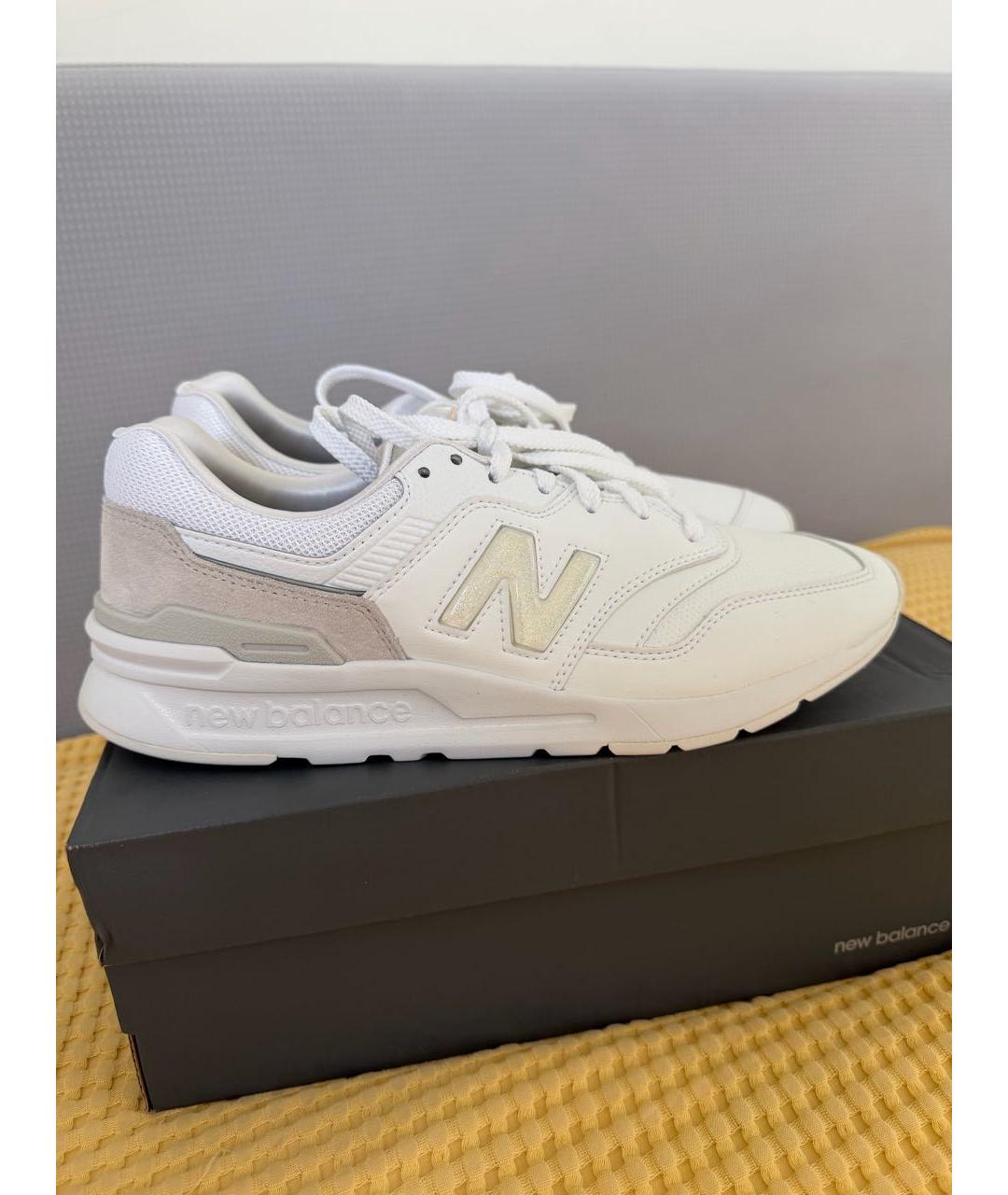 NEW BALANCE Белые кожаные кроссовки, фото 7