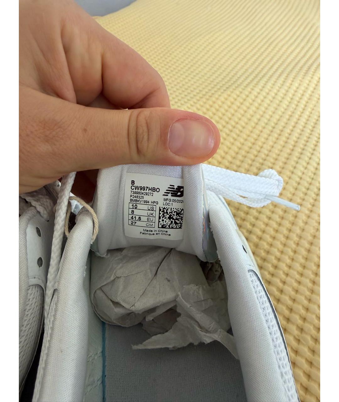 NEW BALANCE Белые кожаные кроссовки, фото 6