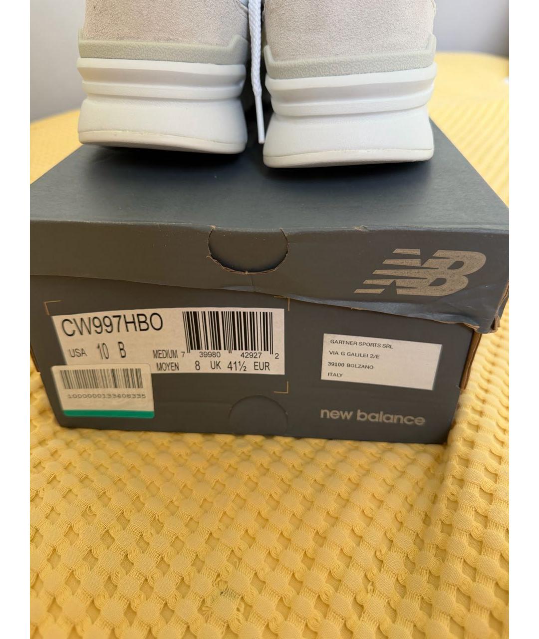 NEW BALANCE Белые кожаные кроссовки, фото 5