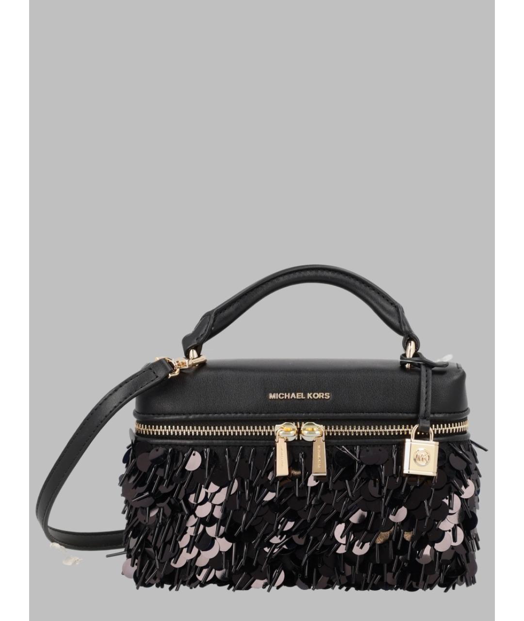 MICHAEL KORS Черная кожаная сумка через плечо, фото 3