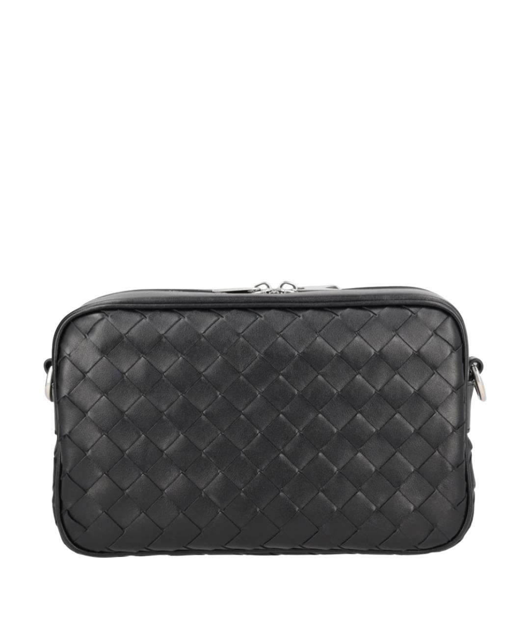 BOTTEGA VENETA Черная кожаная сумка на плечо, фото 2