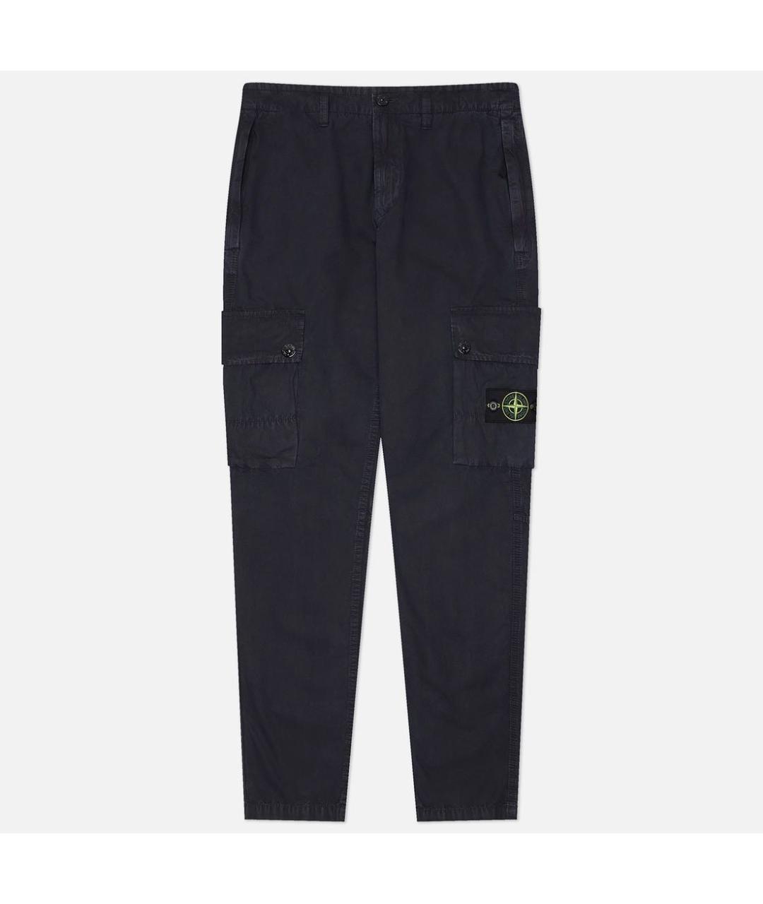 STONE ISLAND Темно-синие хлопковые повседневные брюки, фото 5