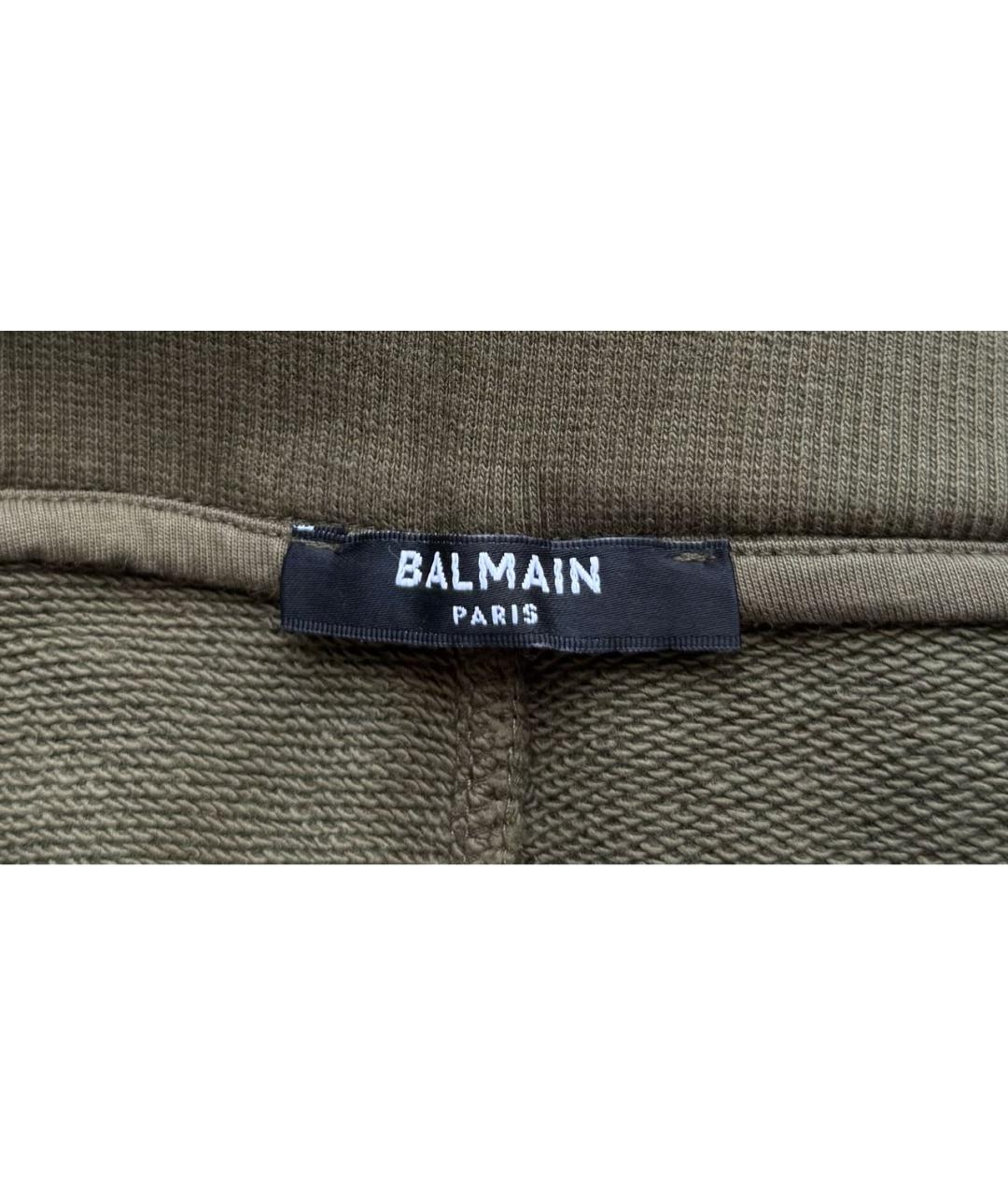 BALMAIN Хаки хлопковые повседневные брюки, фото 7