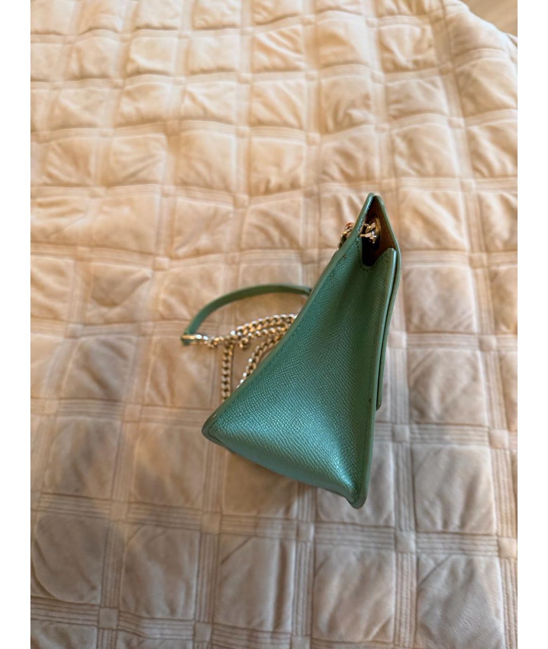 FURLA Зеленая кожаная сумка через плечо, фото 2