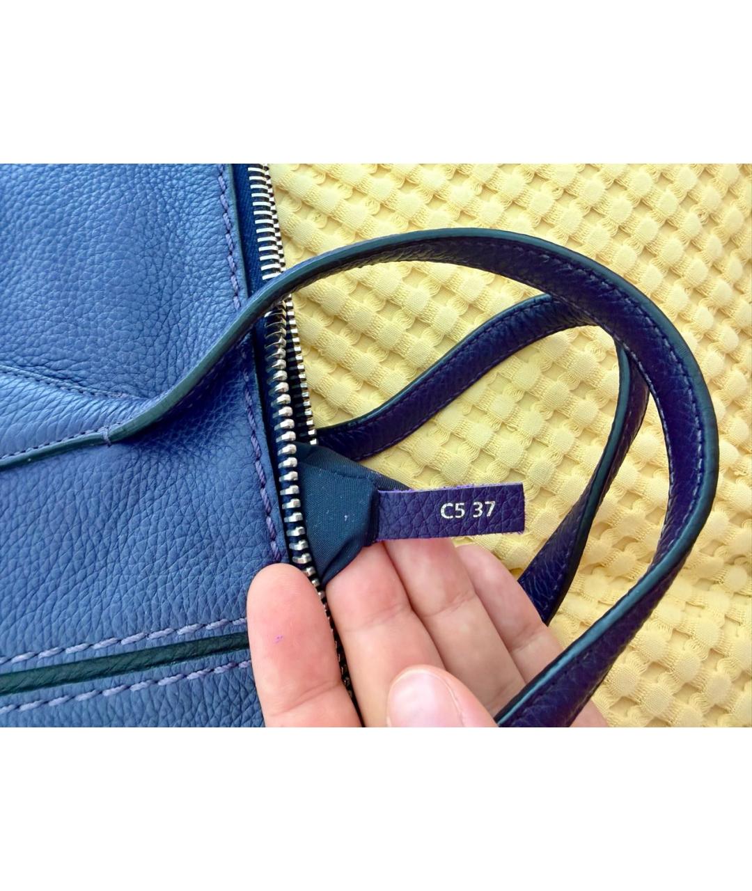 TOD'S Фиолетовая кожаная сумка с короткими ручками, фото 5
