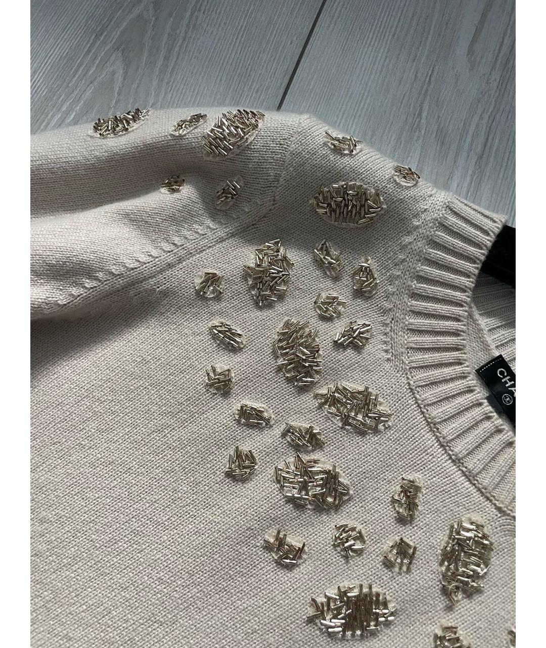 CHANEL Бежевый кашемировый джемпер / свитер, фото 2