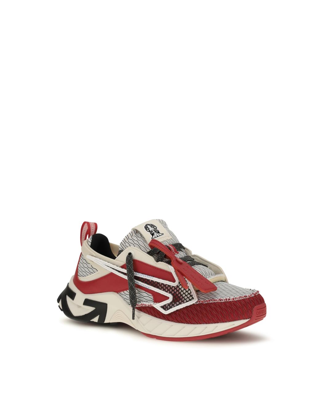 OFF-WHITE Красные синтетические низкие кроссовки / кеды, фото 2