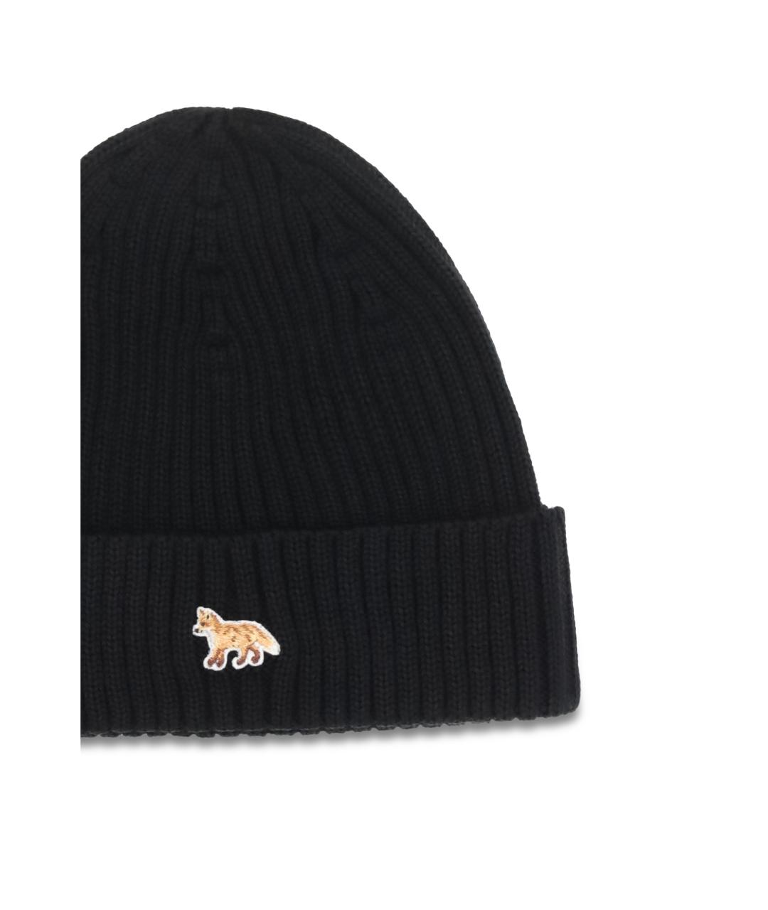 MAISON KITSUNE Черная шерстяная шапка, фото 3