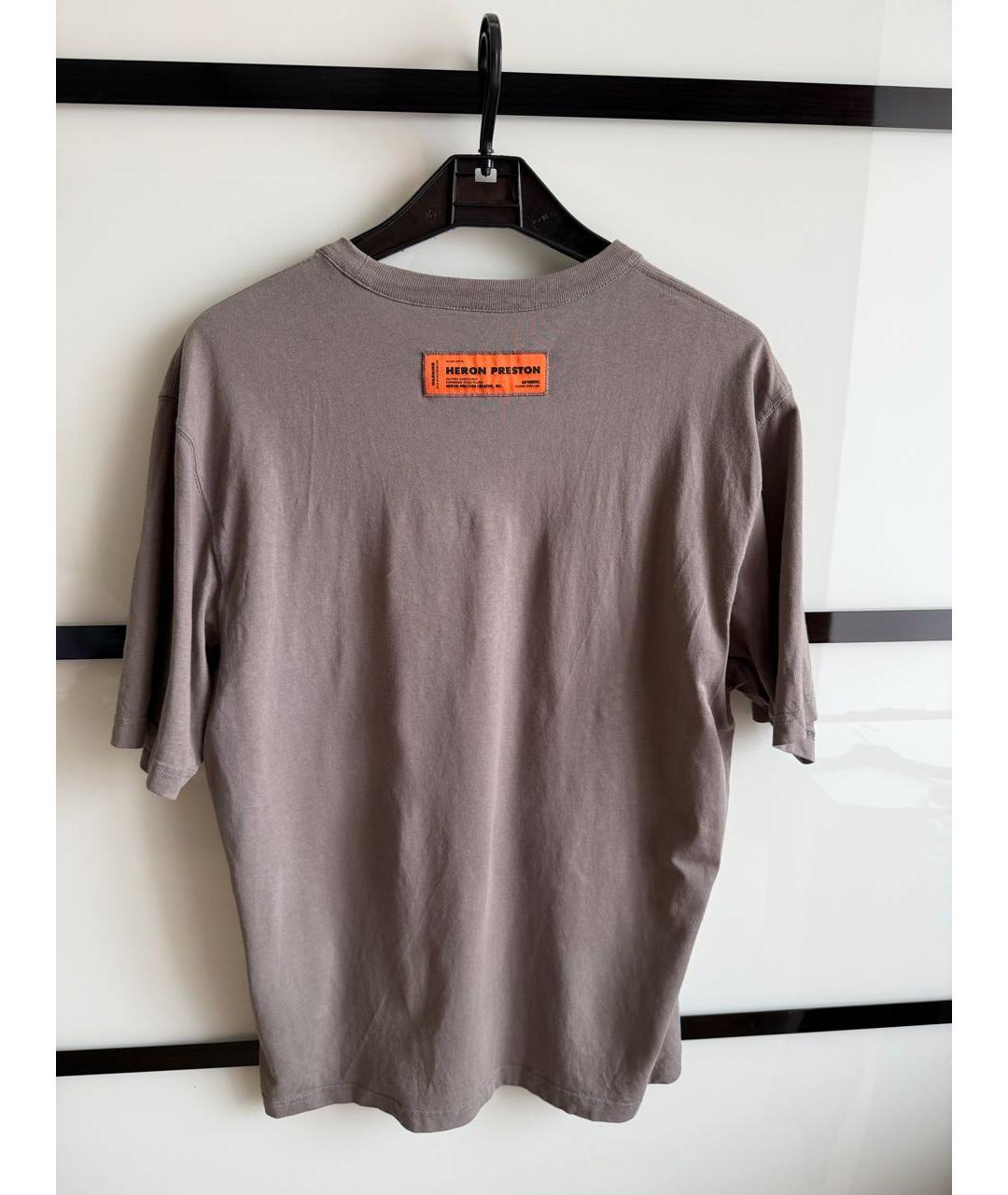 HERON PRESTON Серая хлопковая футболка, фото 2