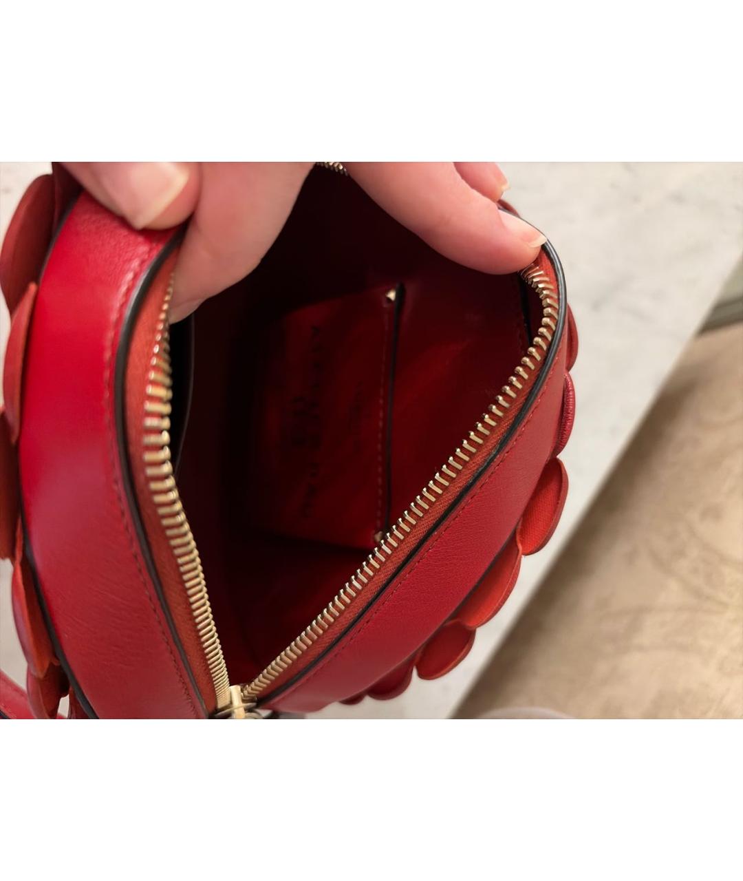 VALENTINO Бордовая кожаная сумка через плечо, фото 5