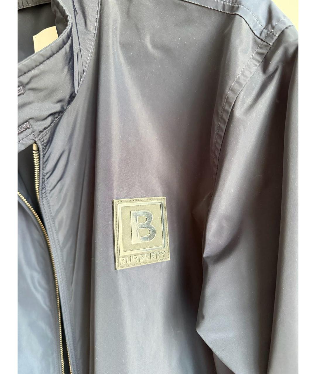 BURBERRY Темно-синяя нейлоновая куртка, фото 4