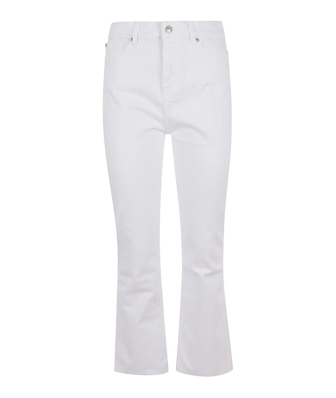 7 FOR ALL MANKIND Белые хлопко-эластановые джинсы клеш, фото 1