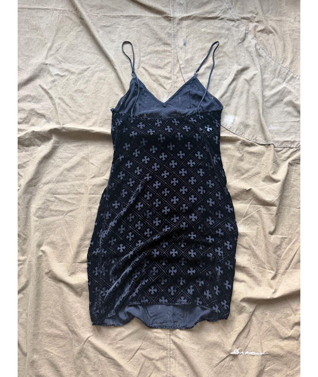 CHROME HEARTS Черное вискозное повседневное платье, фото 2