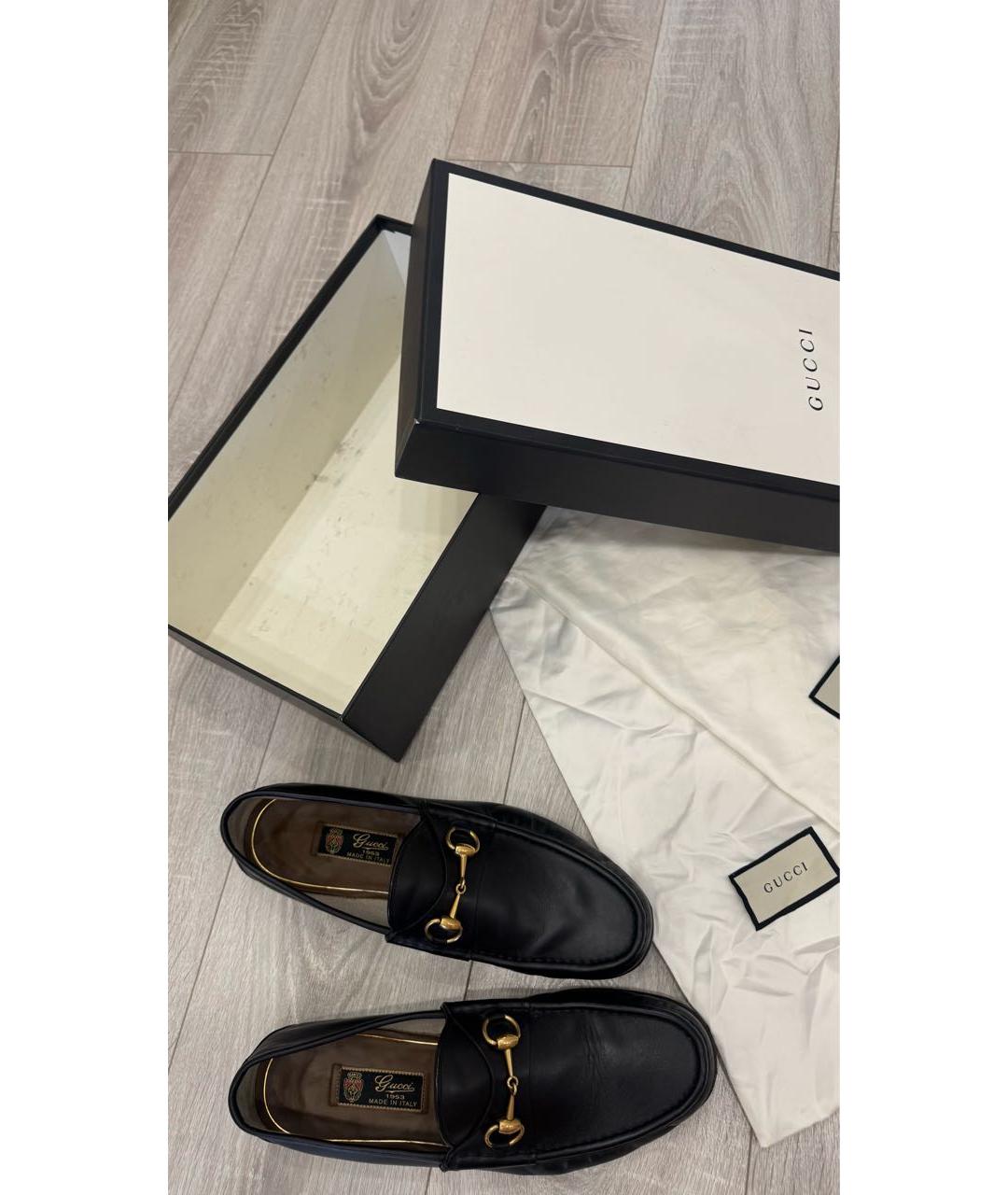 GUCCI Черные кожаные лоферы, фото 6