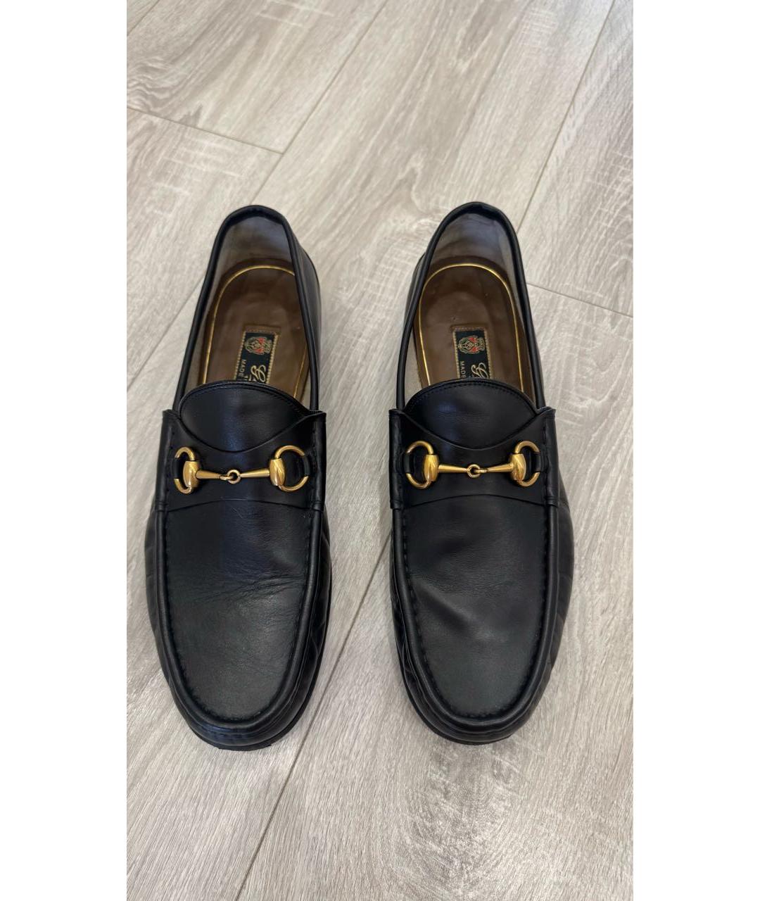 GUCCI Черные кожаные лоферы, фото 3