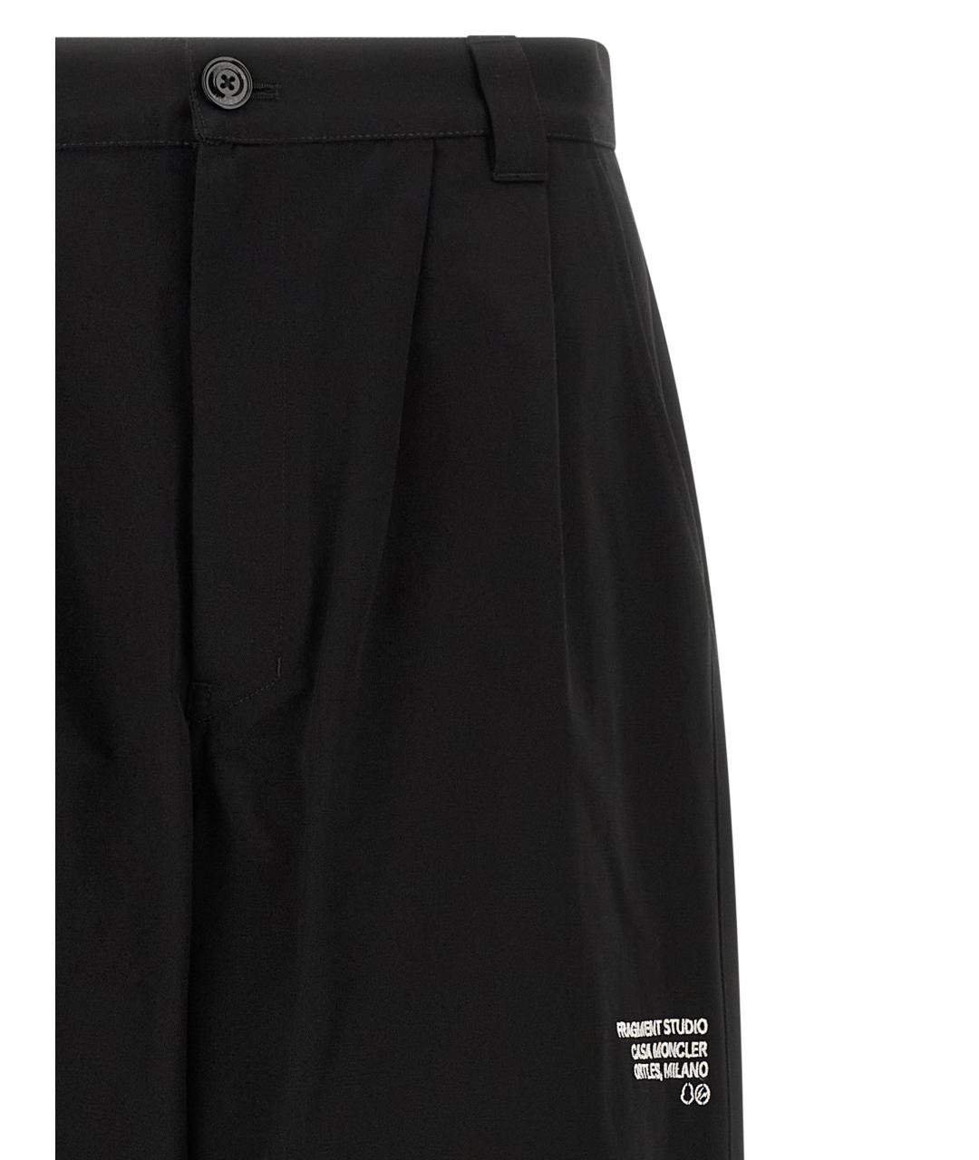 MONCLER Черные хлопковые повседневные брюки, фото 3