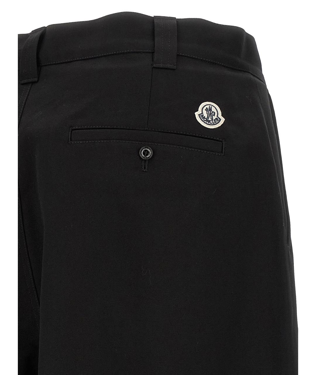 MONCLER Черные хлопковые повседневные брюки, фото 4