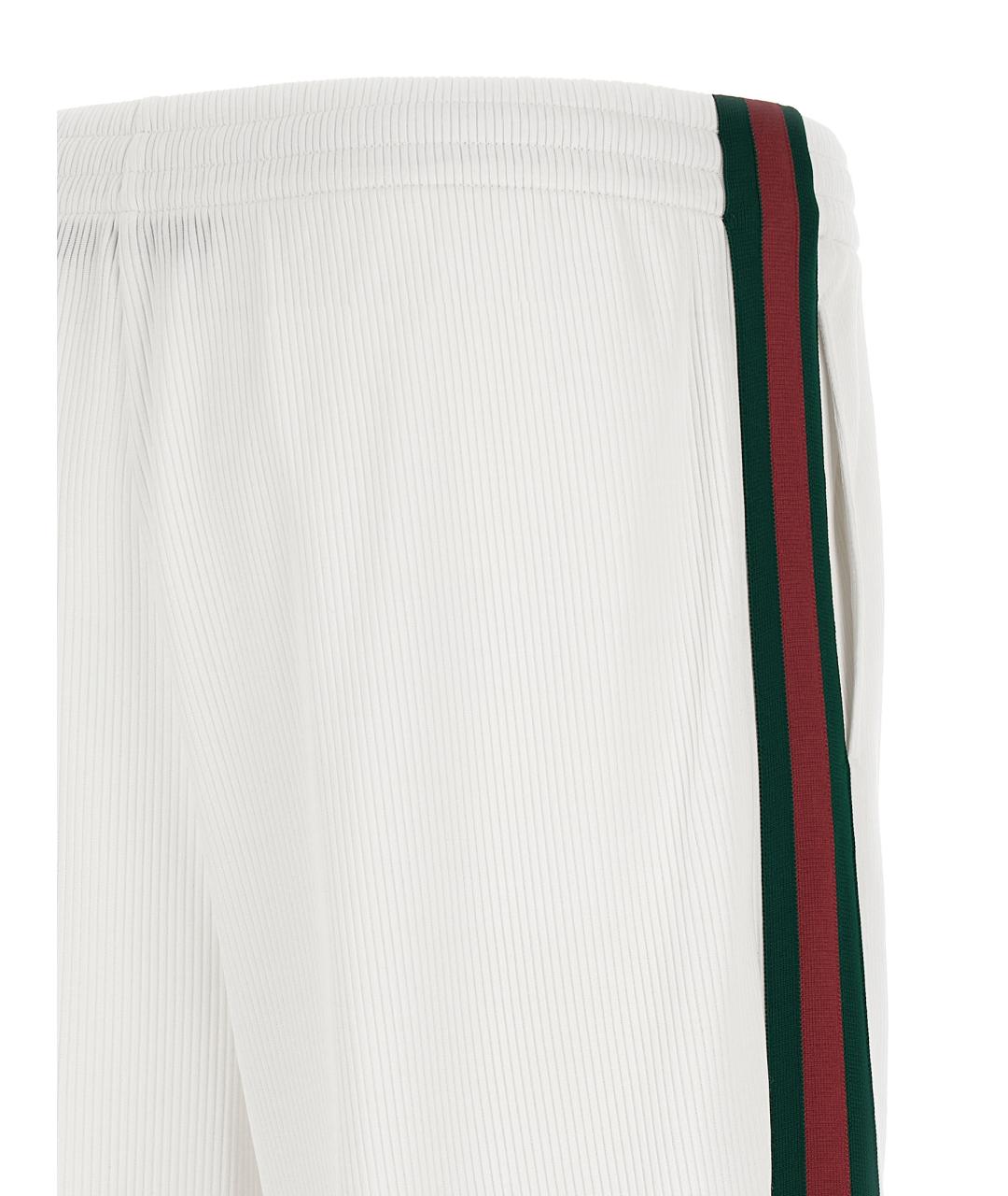 GUCCI Белые хлопковые прямые брюки, фото 5