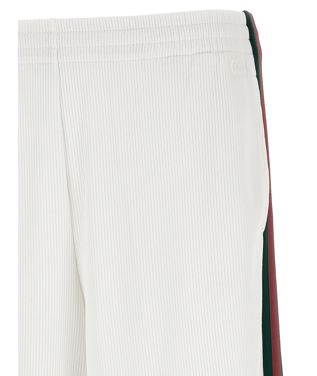 GUCCI Белые хлопковые прямые брюки, фото 4