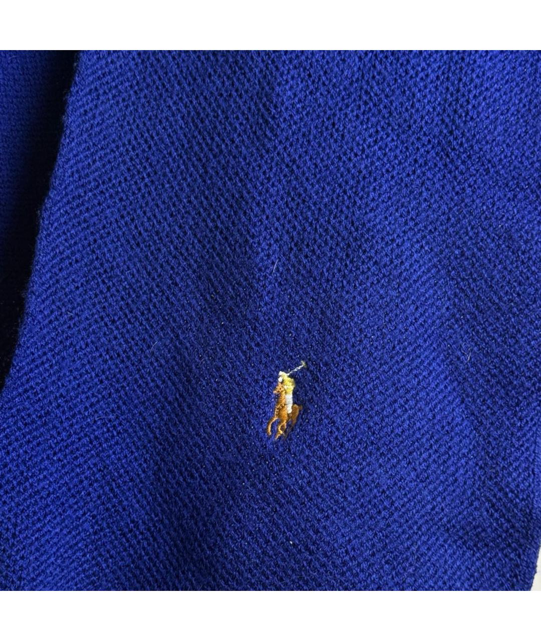 POLO RALPH LAUREN Синий шерстяной шарф, фото 2
