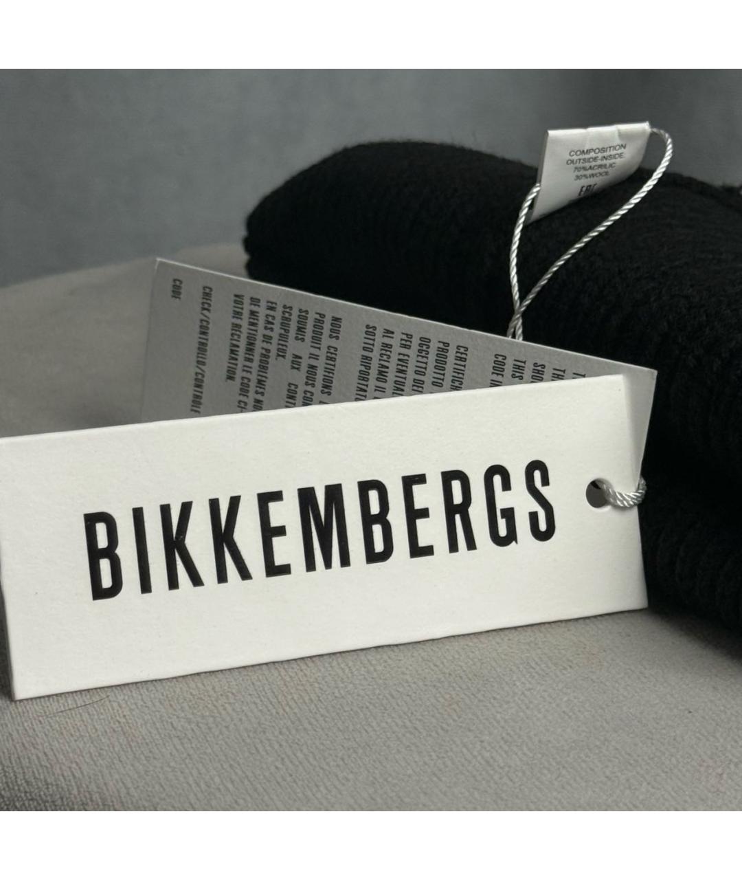 BIKKEMBERGS Черная шерстяная шапка, фото 4