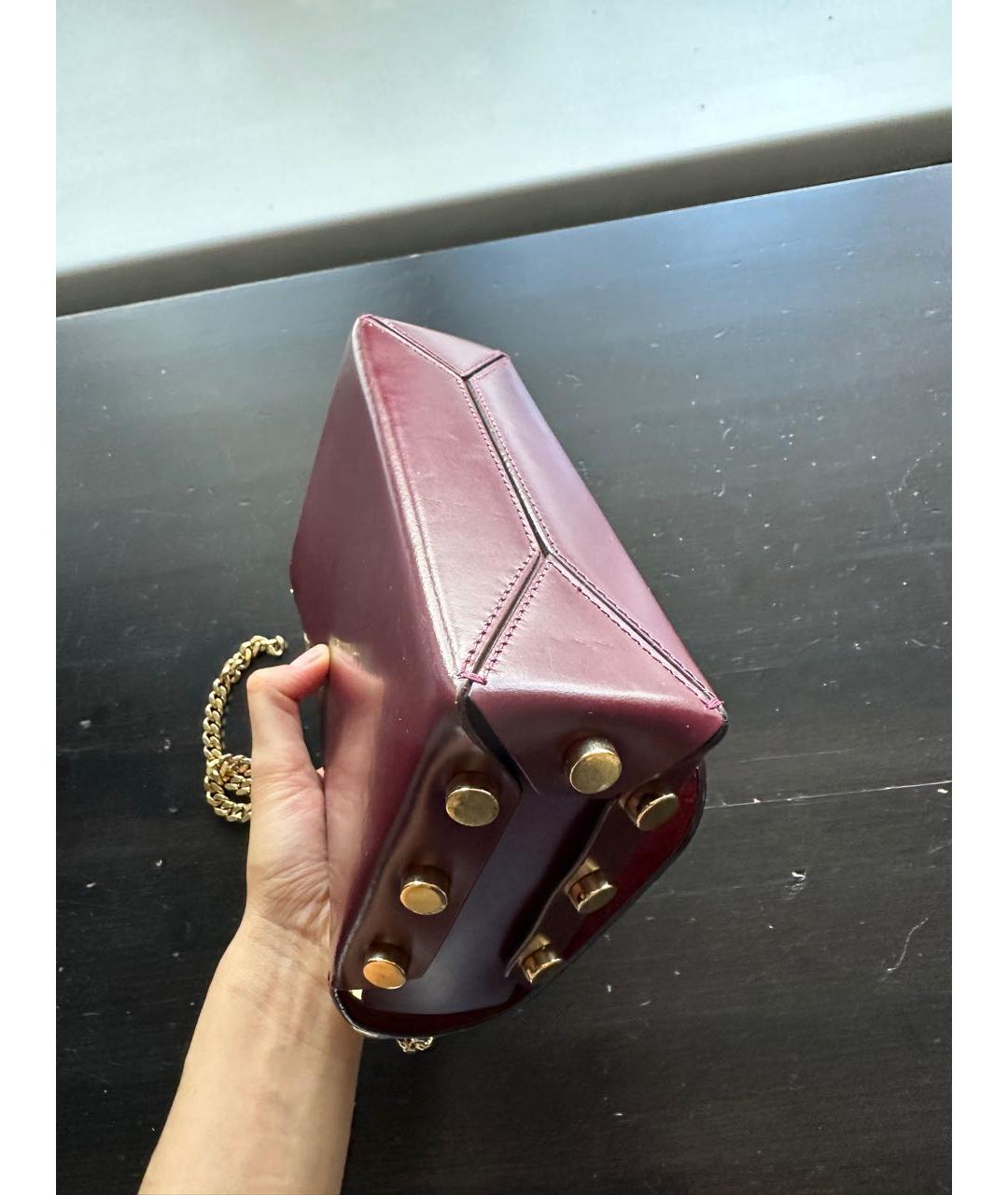 JIMMY CHOO Бордовая кожаная сумка через плечо, фото 3