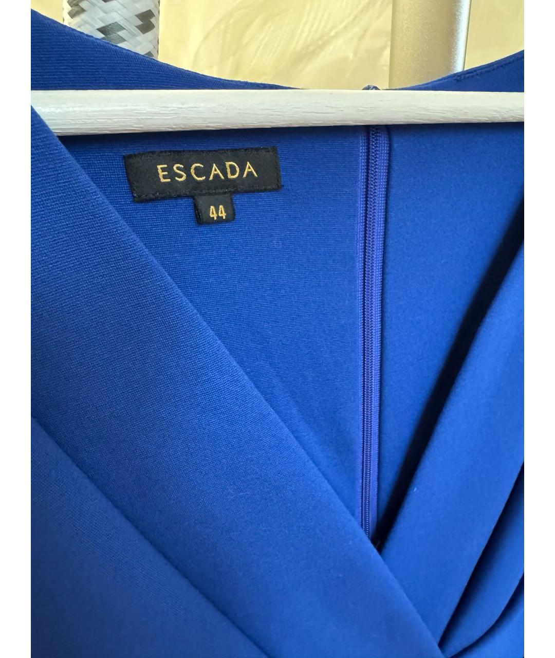 ESCADA Синее вискозное повседневное платье, фото 3