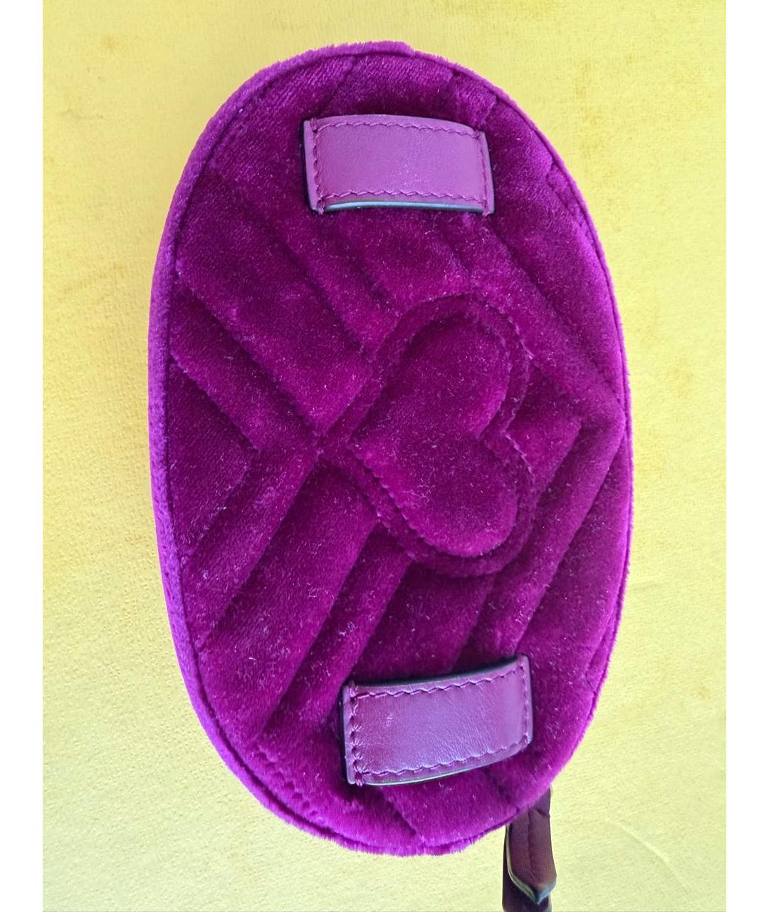 GUCCI Фуксия бархатная поясная сумка, фото 3